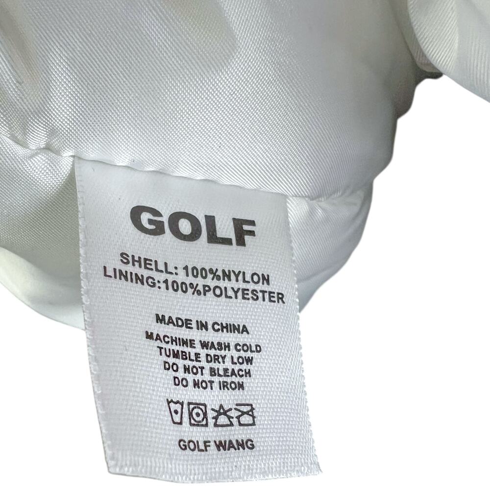 Golf Wang Men's S Navy Satin Full Zip Bomber Varsity Jacket Streetwear $180 - Picture 4 of 6